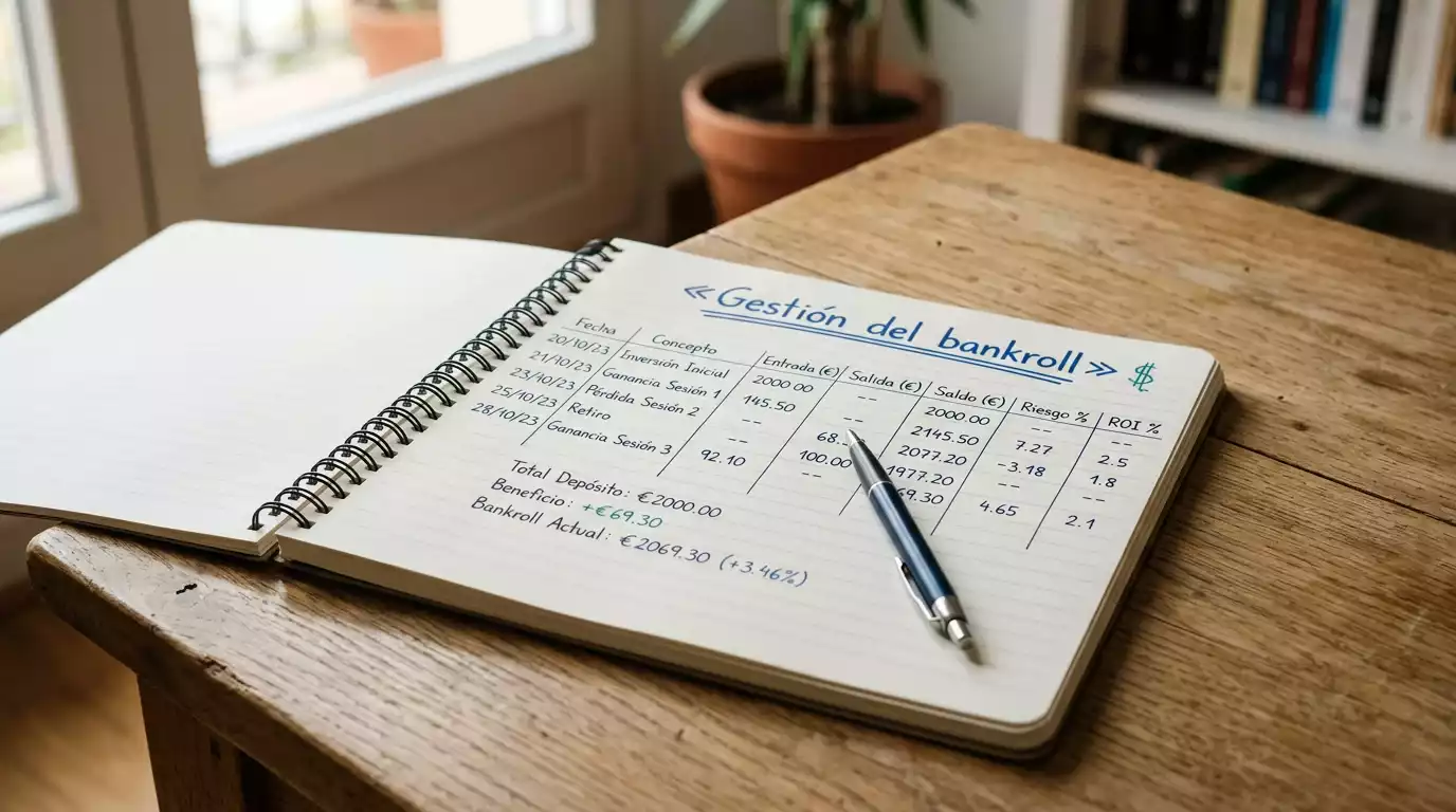 Libreta con calculos de gestion financiera y lapiz